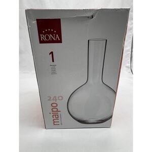 Rona Glassworks Slovakia Wine Glass Decanter Open Box Holiday Party Entertaining